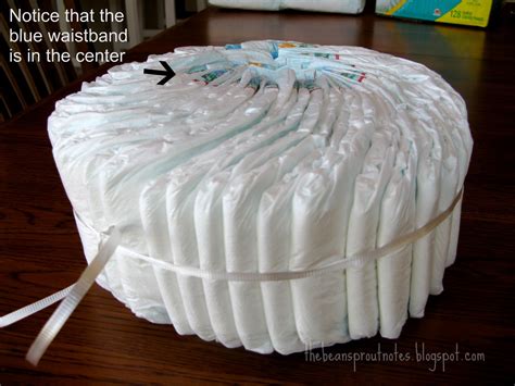 The Bean Sprout Notes No Roll Diaper Cake Tutorial