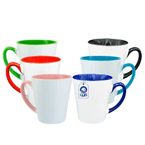 Taza cónica de 12oz Con interior y asa de color para sublimar 12