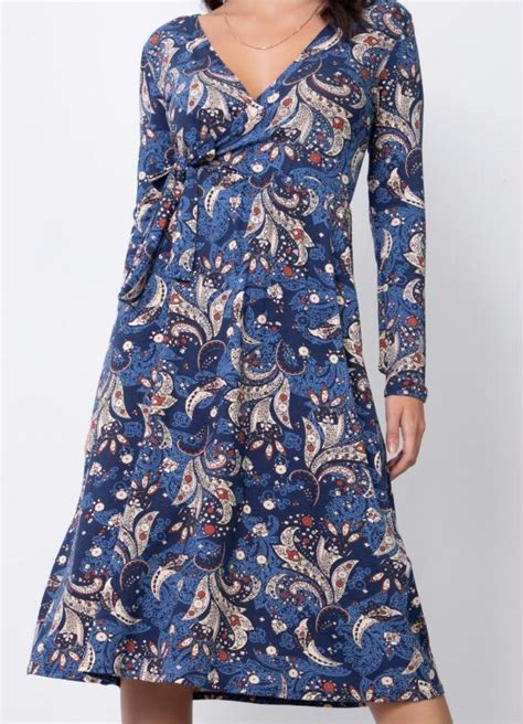 Vestido Midi Paisley Azul Amarração Lateral Quintess