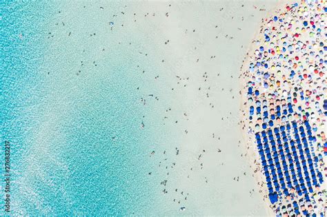 Stunning Aerial View Of The Spiaggia Della Pelosa Pelosa Beach Full