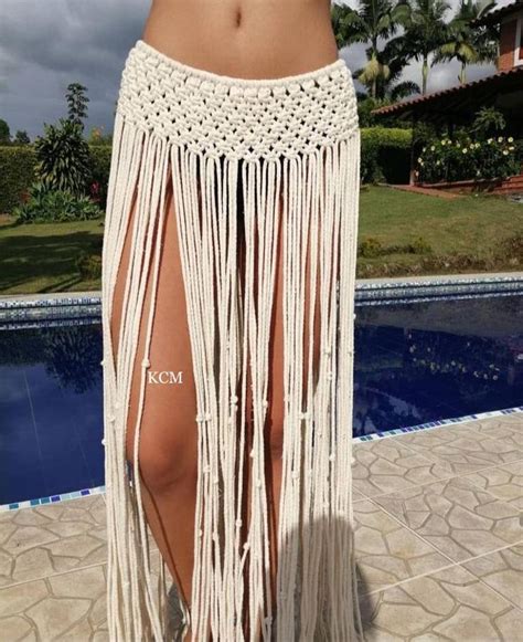 Macramé Skirt Beach Skirt Macramé Fringe Skirt Tassel Skirt Belt Belly Dancer Skirt Beach