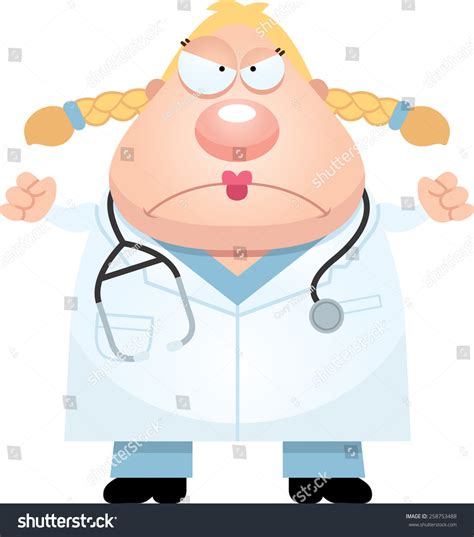 Cartoon Illustration Doctor Looking Angry Stock Vector (Royalty Free ...