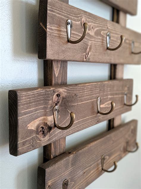 Coffee Mug Rack Wall Mounted Rustic Decor Holds 12 Mugs Etsy