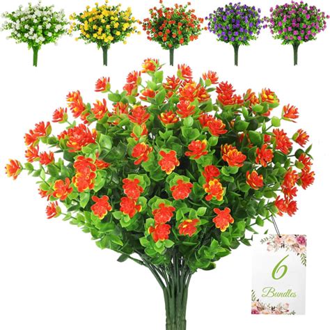 Buntar Konstgjorda Blommor F R Utomhus Uv Resistenta V Xter Orange