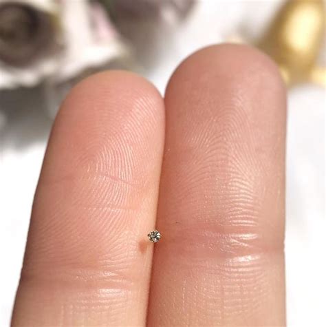 22g Teeny TINY 24K Gold Nose Stud 1mm Tiny Diamond Nose Studs Etsy