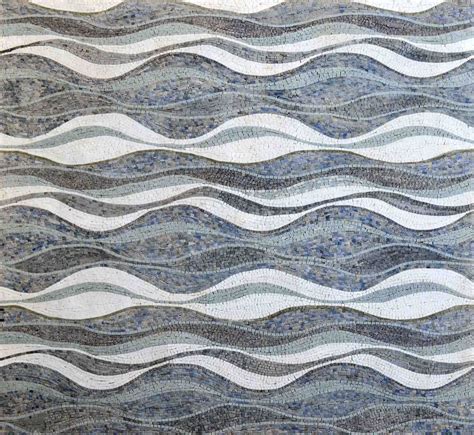 The neutral color scheme of the ocean waves mosaic pattern offer a bold ...