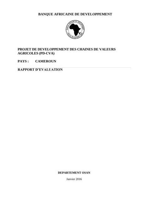 PDF BANQUE AFRICAINE DE DEVELOPPEMENT PROJET DE Janvier 2016