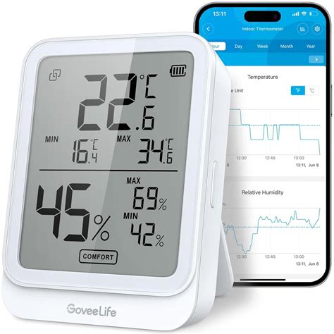 Goveelife Digital Thermometer Hygrometer Bluetooth Lcd Moisture Meter Indoor Hygrometer With