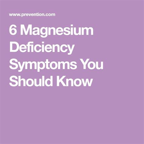 6 Signs You’re Not Getting Enough Magnesium Magnesium Deficiency Magnesium Deficiency