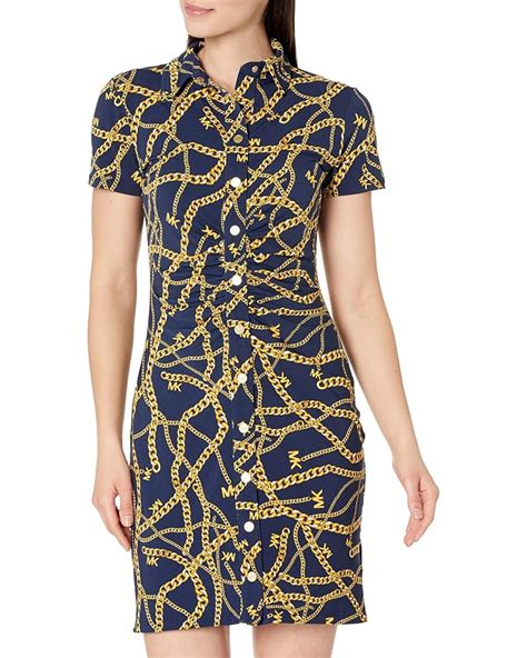 Michael Michael Kors Chain Snap Ruched Mini Dress