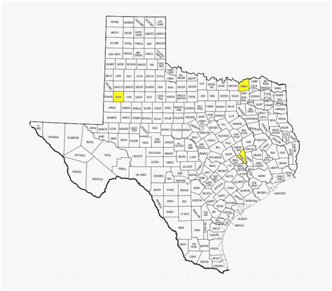 Printable Texas County Map Pdf, HD Png Download , Transparent Png Image ...