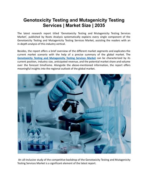 PPT - Genotoxicity Testing and Mutagenicity Testing Services | Market ...