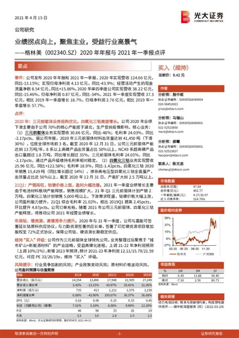 2020年年报与2021年一季报点评：业绩拐点向上，聚焦主业受益行业高景气