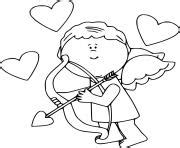 Coloriage Cupidon Cartoon Avec Arc Et Une Fleche JeColorie