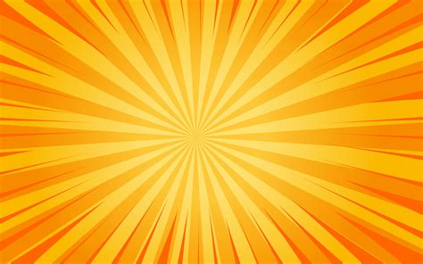 Sun Rays Retro Vintage Style On Yellow And Orange Background Sunburst