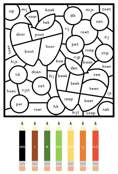 Kleur Op Code Letters In Leren Lezen Eerste Leerjaar Lezen Lezen