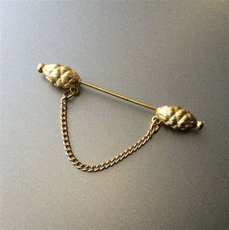 Double Ended Pinecone Stick Pin Jabot Cravat Ascot Vintage Pin Etsy