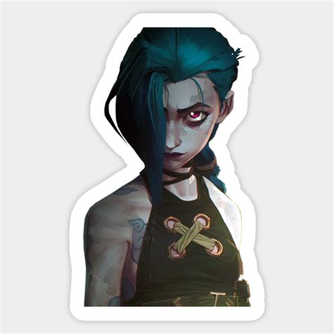 Jinx Super Angry Mode Powder Jinx Choose Your Background Color Sticker