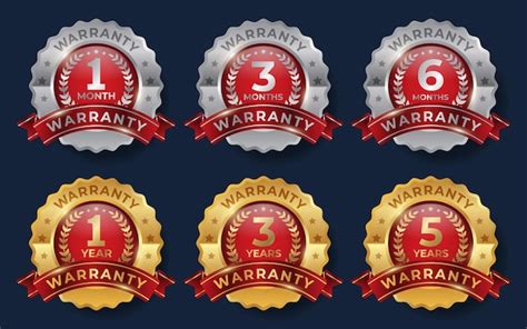 Premium Vector Warranty Or Guarantee Gold Badge Vector Illustration