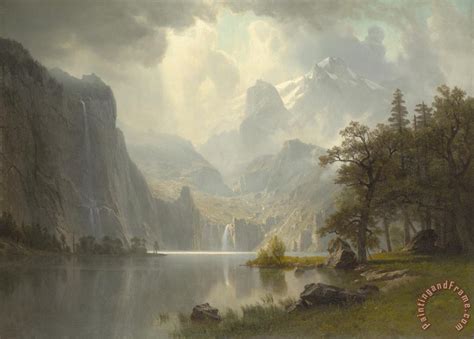 Albert Bierstadt In The Mountains Painting In The Mountains Print For