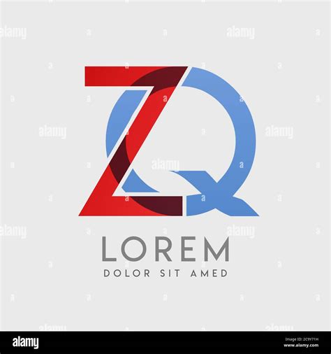 ZQ Logo Letters With Blue And Red Gradation Stock Vector Image Art