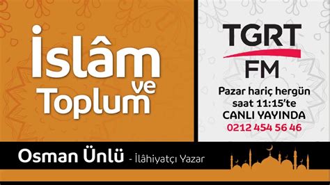 17 Eylül 2020 İslam ve Toplum Tgrt fm YouTube