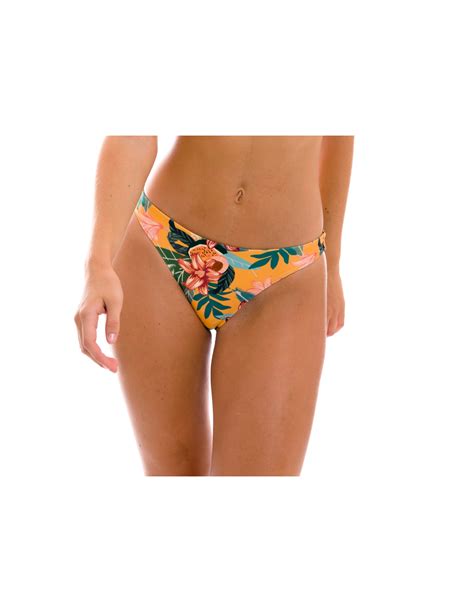 Orange Yellow Floral Fixed Bikini Bottom Bottom Lis Comfy Brand Rio