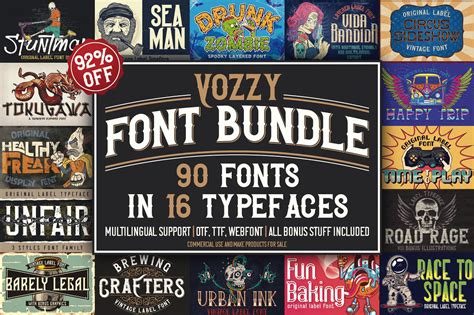 16 Font Families - 90 Fonts & Graphics - Dealjumbo