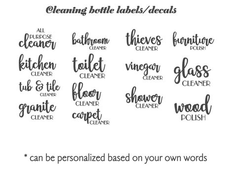 Cleaning Bottle Labels Labels Only Thieves Cleaner Label All Purpose Cleaner Label Glass