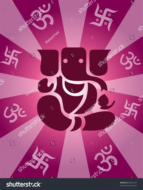 Lord Ganesha Om Swastika Sign Stock Vector Royalty Free 58787227