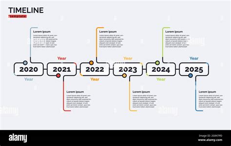 Línea De Tiempo Vectorial Plantilla De Concepto Infográfico Mínima Con Seis Períodos De Tiempo