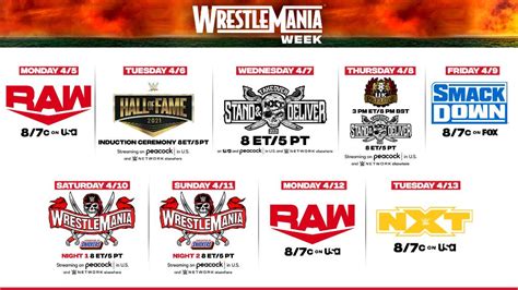 Wrestlemania Week Schedule Darda Elspeth