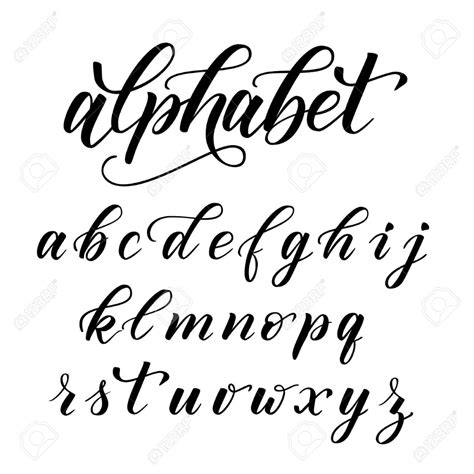 Brush Calligraphy Alphabet Stock Vector 124810899 Brush Calligraphy