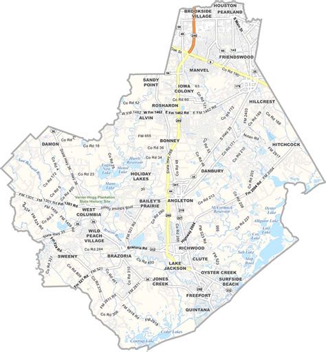 Brazoria County Map, Texas - US County Maps