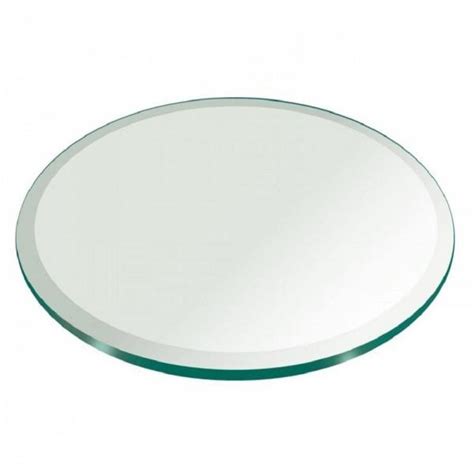 Buy Glass Round Clear Tempered Glass Beveled Polished Edge 8 Mm Thickness