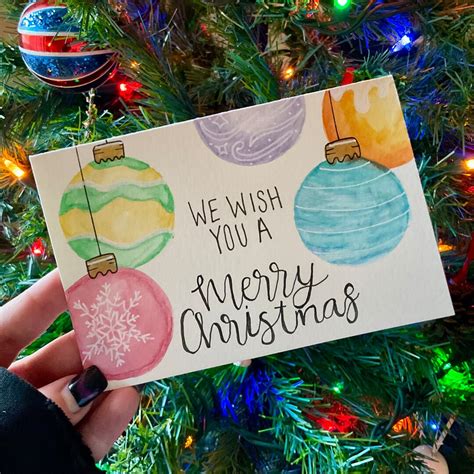 We Wish You A Merry Christmas Ornaments Card Individually Etsy