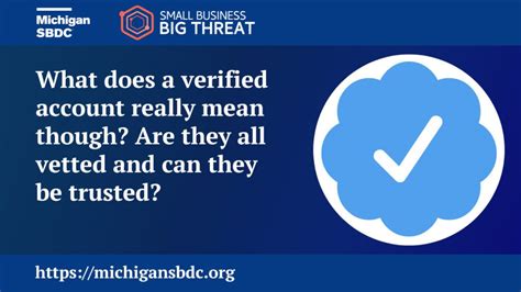 Verified Account Scams Michigan Sbdc