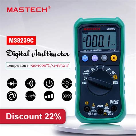 Mastech MS8239C Digitale Multimeter Ac Dc Spanning Stroom Capaciteit