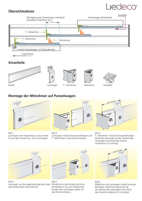 Montage Der Mitnehmer Auf Paneelwagen Einzelteile Liedeco