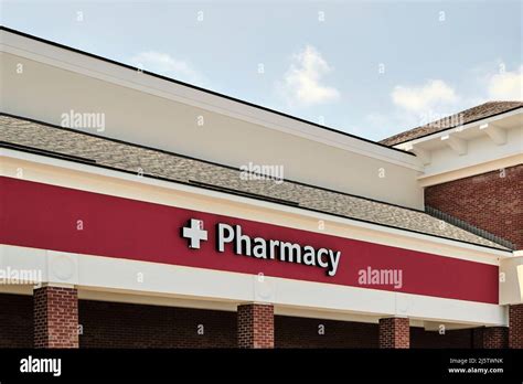 Pharmacy Sign Or Signage For A Local Pharmacy Or Drugstore In