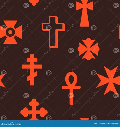 Seamless Pattern With Christian Cross Stock Vector Illustration Of