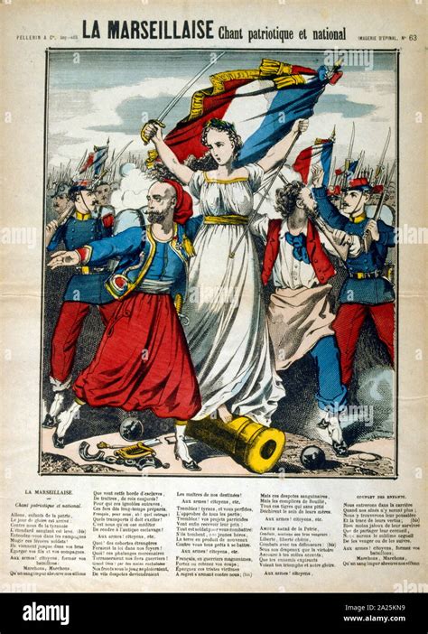 French revolutionary illustration and words for 'La Marseillaise'1848 ...