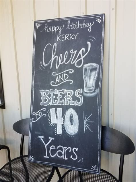 Th Birthday Chalkboard Cheers And Beers Th Bday Ideas Th