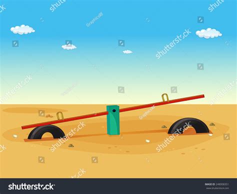 Illustration Seesaw Playground Stock Vector Royalty Free 248008351