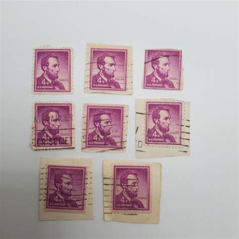 Rare Purple 4 Cents Abraham Lincoln Stamps Eight EBay