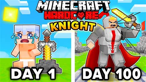 I Survived Days As A Knight In A Secret Base In Minecraft Hardcore