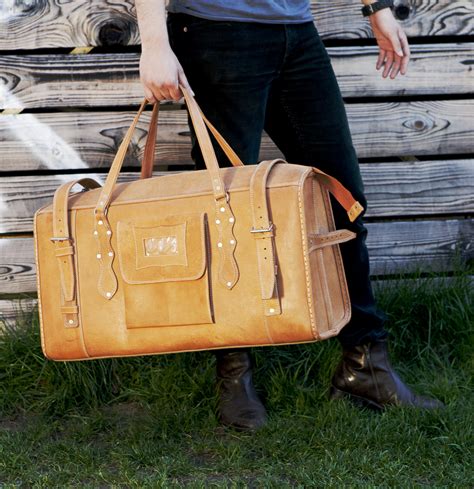 Traveller Classic Grand Sac De Voyage En Cuir Naturel Gundara