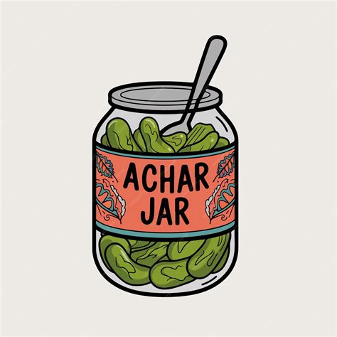 Achar Jar Vector Traditional Pickle Jar Illustration Premium Ai