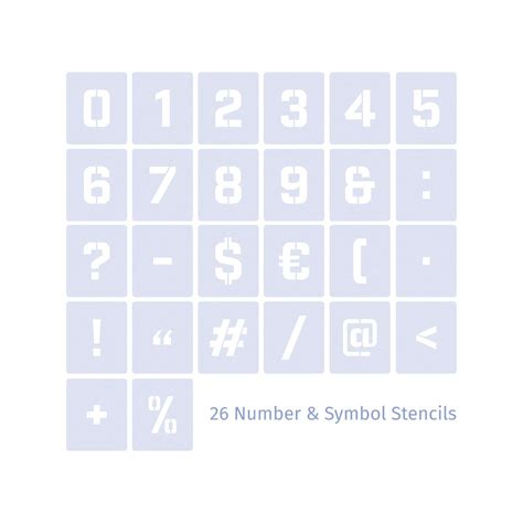 Qbix - Set di stencil con numeri e caratteri speciali | Mondo Artista