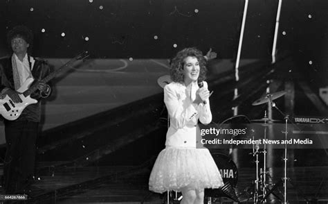 Eurovision Song Contest Winner Celine Dion of Switzerland on stage in ...